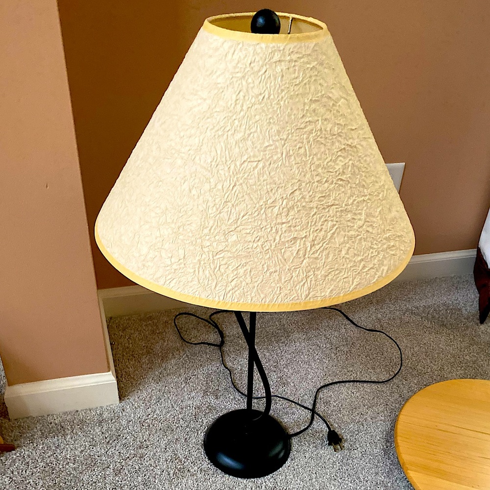Shabby Chic Black and Cream Vintage Lamp